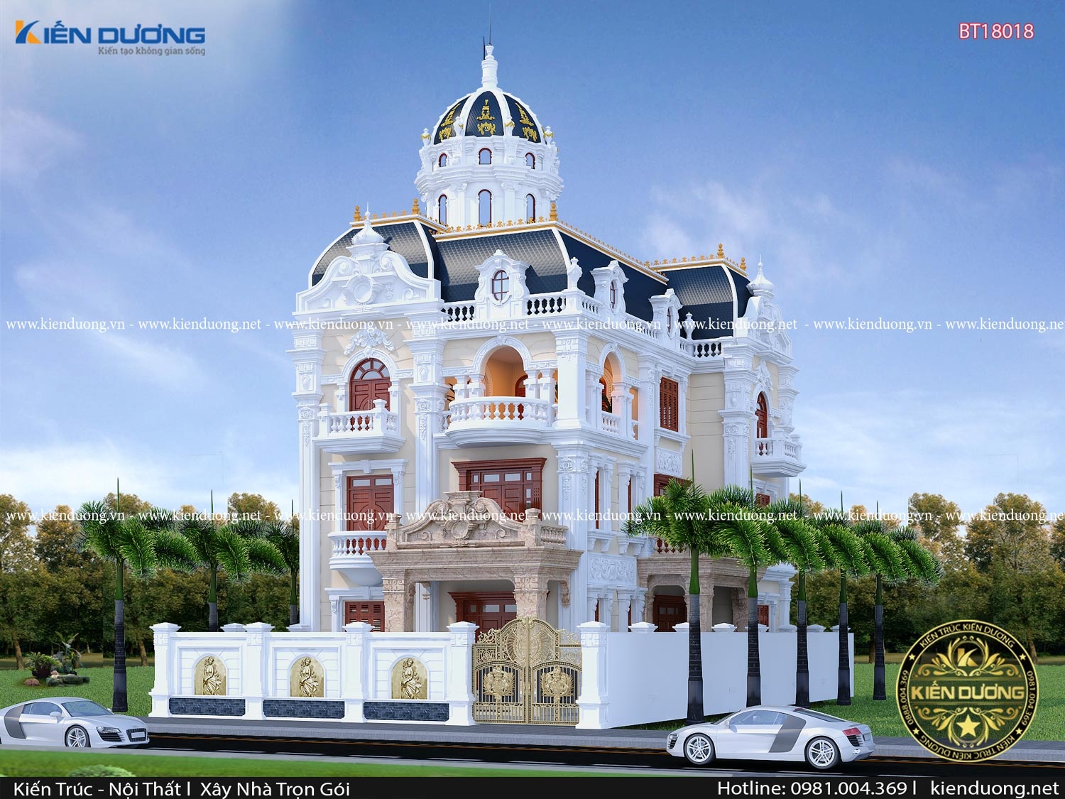 Mẫu lâu đài Pháp 3 tầng đẳng cấp tại Quảng Ninh BT18018
