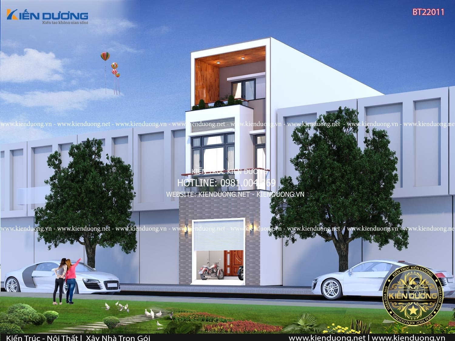Thiết kế nhà phố 3 tầng mặt tiền 4m tại Sơn La BT22011