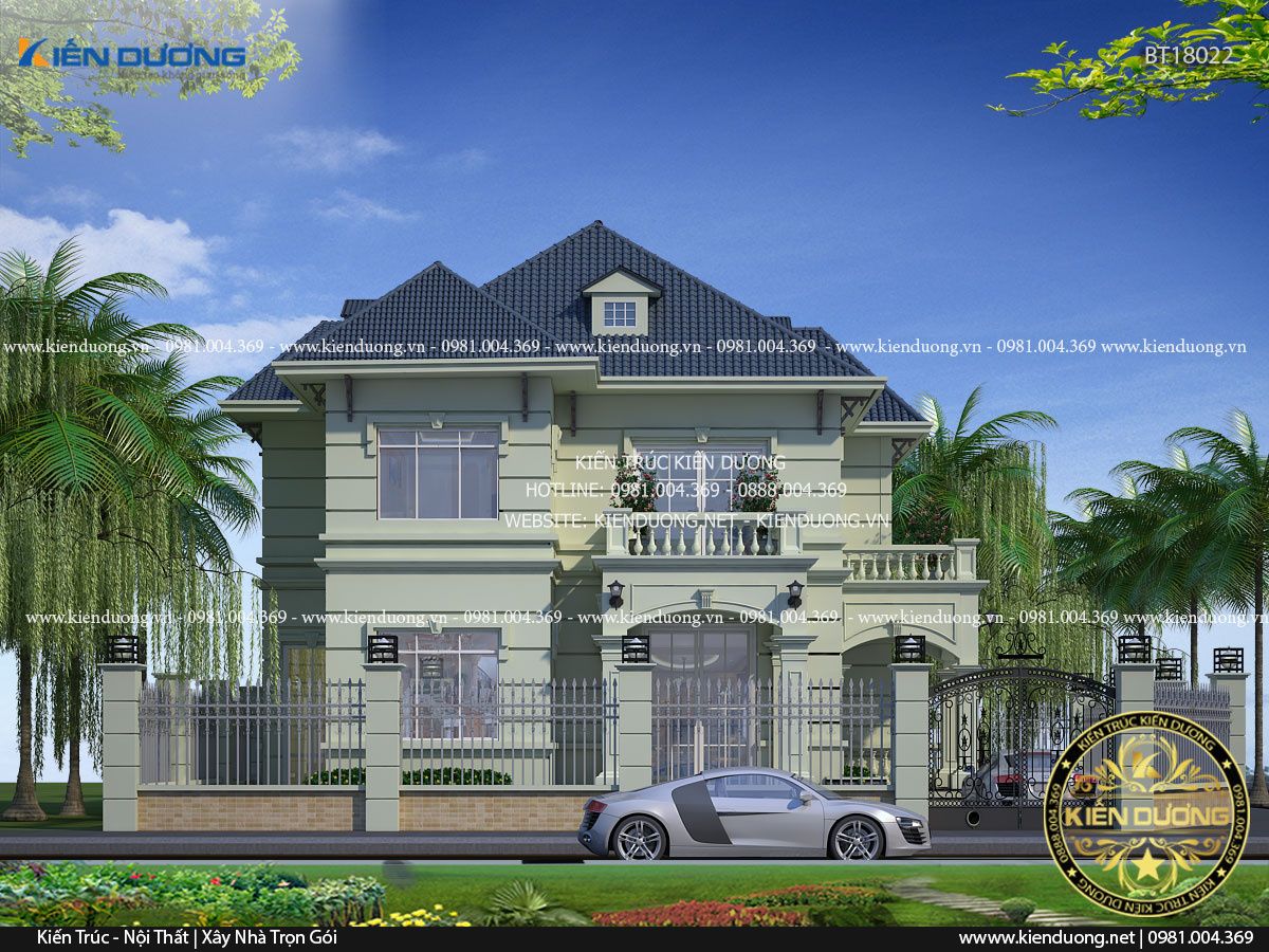 Nhà vườn 2 tầng mái thái đẹp tại Bình Thuận BT1809022