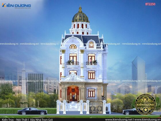 Thiết kế lâu đài dinh thự 4 tầng tại Phú Thọ BT2248