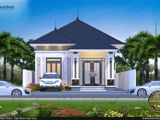 Nhà vườn 1 tầng mái Nhật mặt tiền 8m