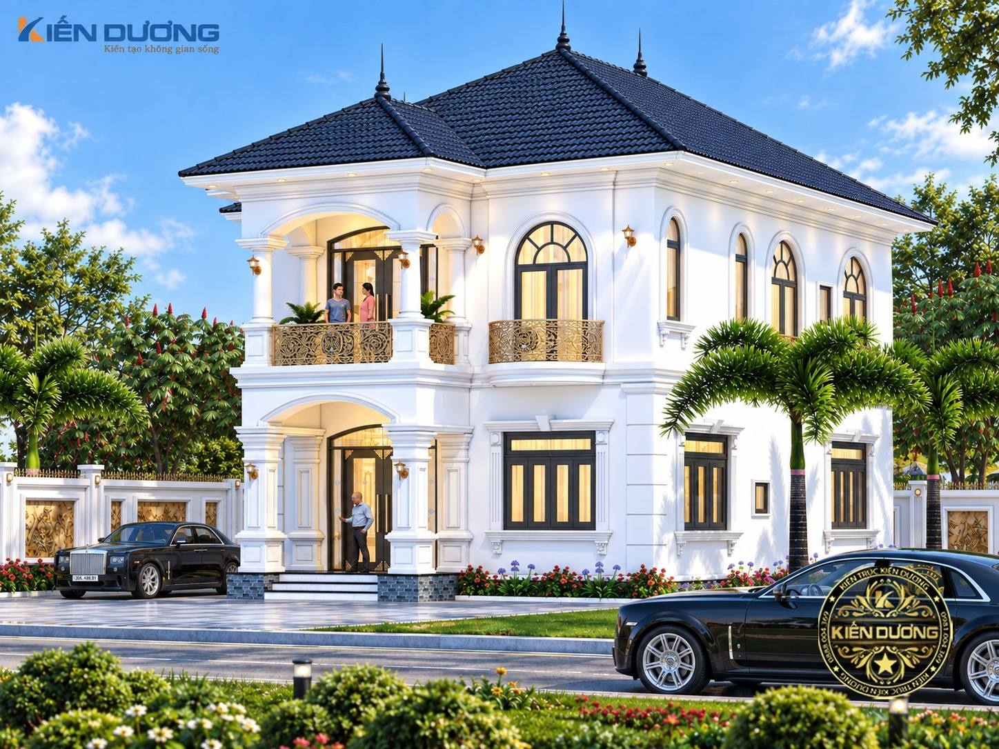 biệt thự 2 tầng tân cổ điển mái Nhật
