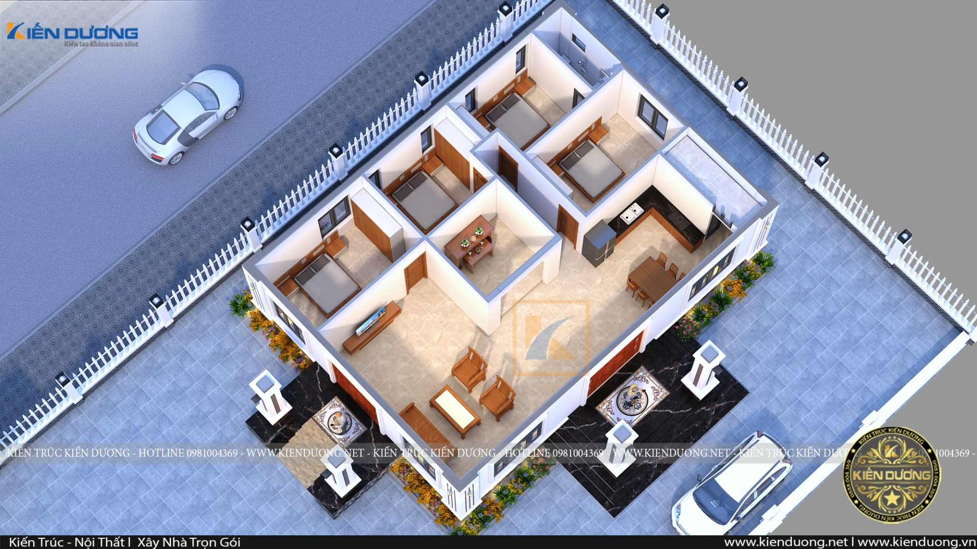 mặt bằng nhà vườn 1 tầng 2 mặt tiền 180 m2