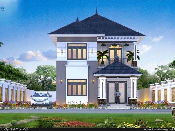 Mẫu nhà 2 tầng mái Nhật hiện đại đẹp Kiến Trúc Kiến Dương